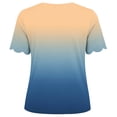thumbnail image 5 of Ichuanyi Womens Summer Tops Trendy Gradient Color Print Short Sleeve Tshirts Shirts V Neck T Shirts Fashion, 5 of 7