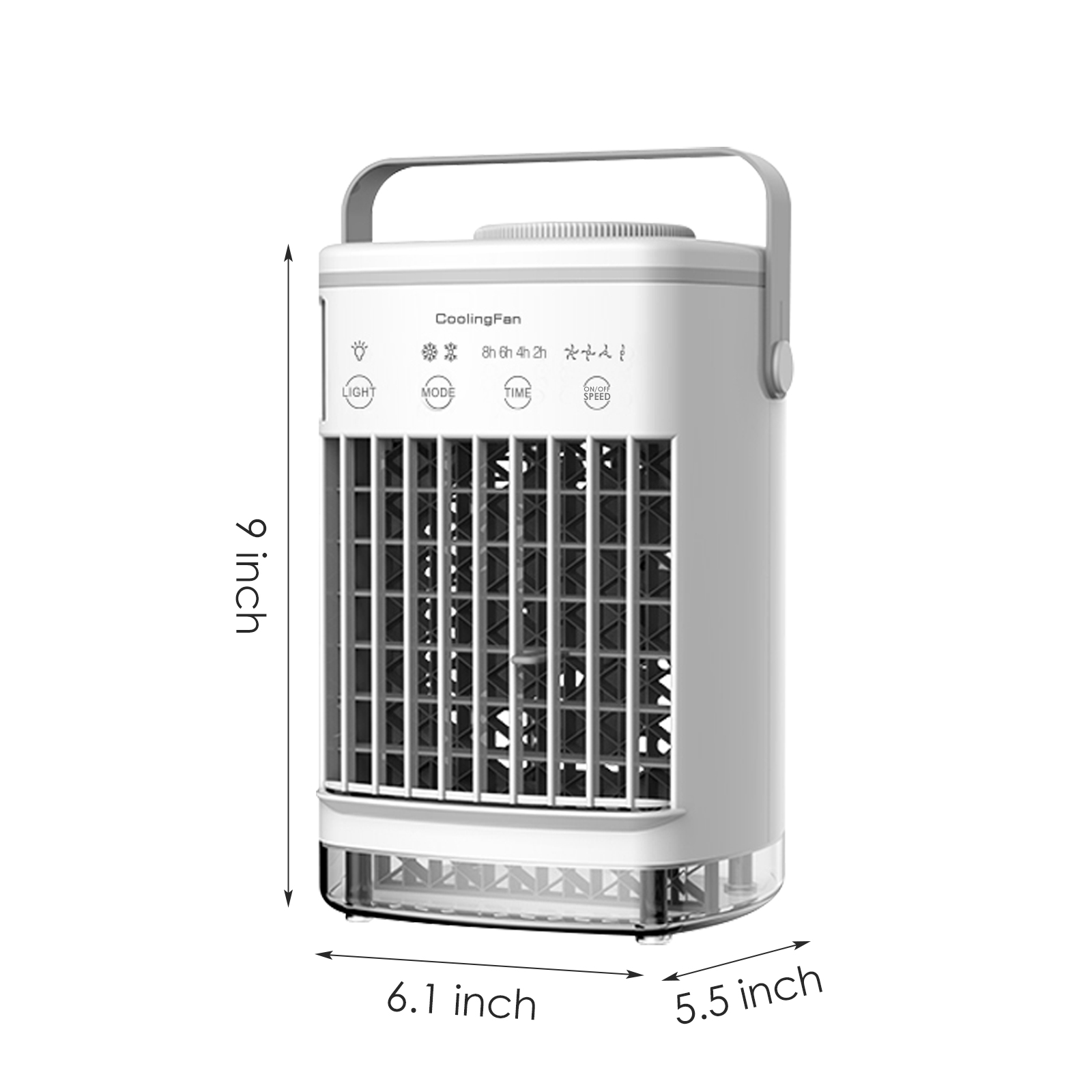 JLLOM 5 Speed USB Rechargeable Portable Evaporative Air Cooler, White
