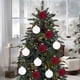 thumbnail image 1 of xihome Juego de 12 adornos navideños de bolas de terciopelo flocado, decoraciones colgantes de plstico de 8 cm para el rbol de Navidad., 1 of 9