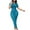 Blue, variant on TMOYZQ Women's 2 Piece Outfits Ribbed Short Sleeve Sets Fitted T-shirt High Waist Elastic Leggins Casual Matching Activewear Gym Tracksuits
