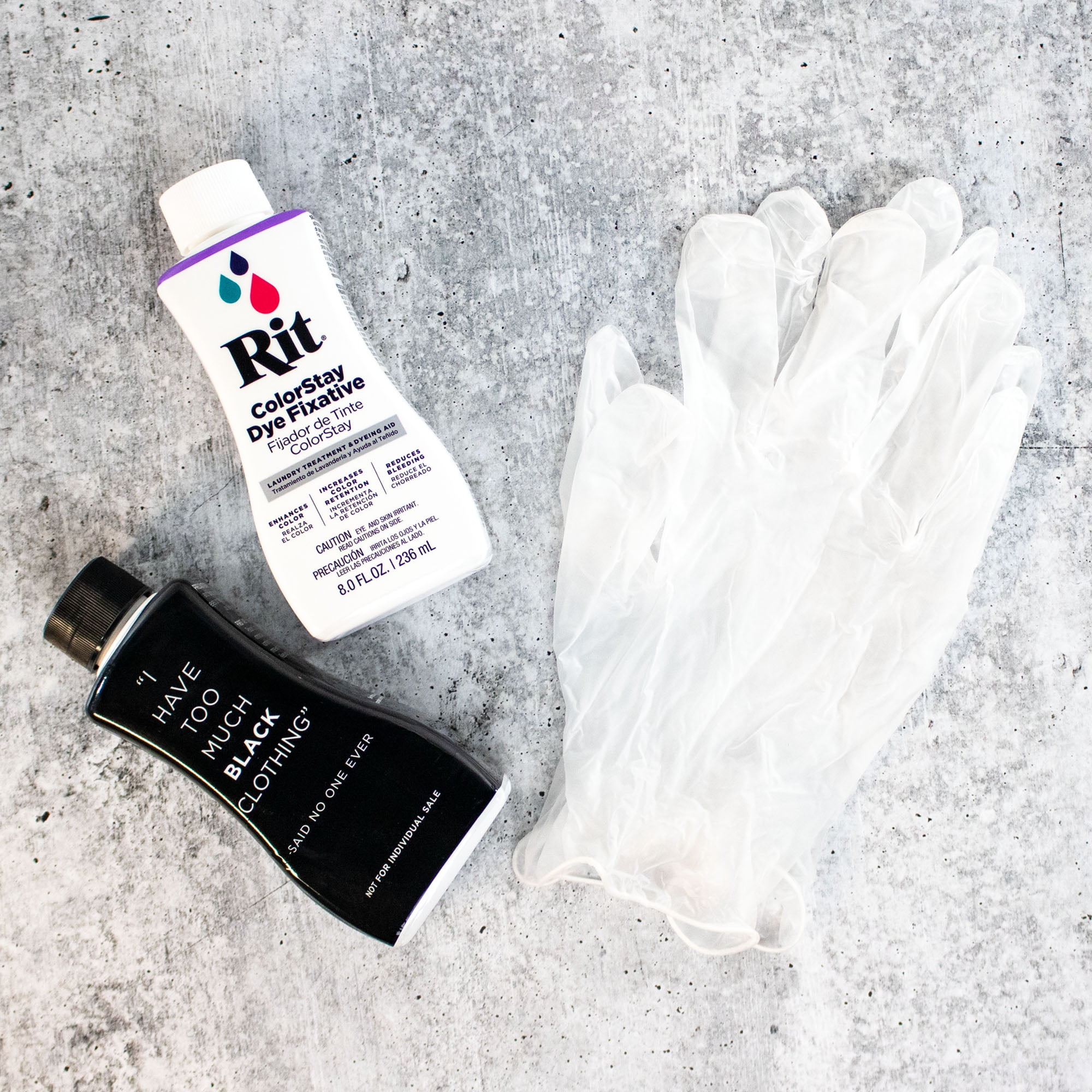Craft County Rit Back to Black Dye Kit – Restore Faded Clothing – Vibrant Black – Two Bottles of 8.0 FL. OZ.