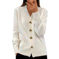 thumbnail image 2 of Pyhlmscde Women's Button Down Long Sleeve Loose Knit Open Front Cardigan Sweater, Women Sweaters, Womens Fall Tops, Cardigan for Women, 2 of 4