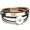 Black, variant on Snap Jewelry White Leather Bracelet with Gold Stamped Bar and Rhinestone Accents 7.5 Inch