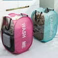 thumbnail image 4 of Larpur Pack of 2 Pop up Mesh Hampers for Laundry, Collapsible Laundry Baskets (Pink + Blue), 4 of 10