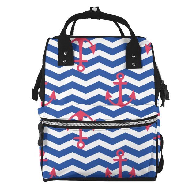 Disketp Nautical Anchors Mochila de Pañales de Gran Capacidad con Múltiples Bolsillos, Mochila de Viaje Multifuncional para Bebé, Unisex, Moderna y Resistente