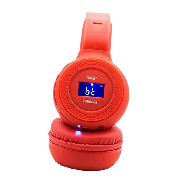 Auricular Inalámbrico perfke Bluetooth 5.0 Con Pantalla LCD Rojo