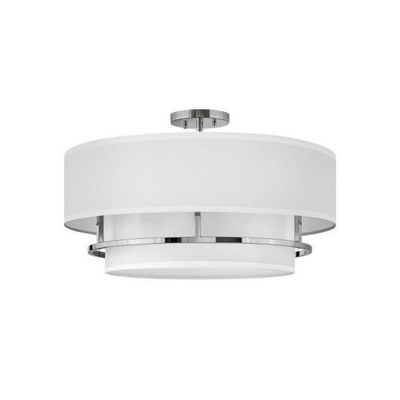 4 Light Large Semi-Flush Mount in Transitional Style 23 inches Wide By 13.75 inches High-Polished Nickel Finish Bailey Street Home 81-Bel-4442226
