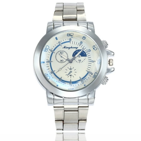 Alloy steel belt watch men's watch blue glass men's quartz watch