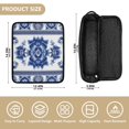thumbnail image 3 of Hair Tools Storage with Heat Resistant Mat- Blue-and-white Porcelain Patterns Printed Curling Iron Travel Bag/Flat Iron Case for Women, 3 of 8