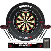 Winmau Blade X & Blade 6 Series Dartboards - Professional PDC Official Tournament Dart Board, Ultra-Thin Wire System, High-Density Sisal Construction (Blade 6 Bundle Set)