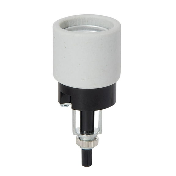 B&P Lamp Medium Base Phenolic and Unglazed Porcelain Socket with Bottom Turn Knob