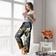 thumbnail image 5 of Fotbe Sunflower Field Spotted Dog Pantalones de Pijama para Mujer, Pantalones de Dormir, Pantalones Pj con Cordón y Bolsillos-3X-Large, 5 of 6