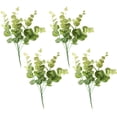 thumbnail image 1 of 4 hojas artificiales de eucalipto, follaje de plantas falsas para el hogar, jardín, oficina, decoración de boda, 1 of 5