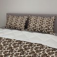 thumbnail image 2 of Tropical Comforter & Sham Bedding Set, Exotic Monstera Leaves on Leopard Skin Background Savannah Jungle Graphic, 3 pcs Duvet Set Microfiber Filling Quilt, 5 Sizes, Brown Peach White, by Ambesonne, 2 of 4