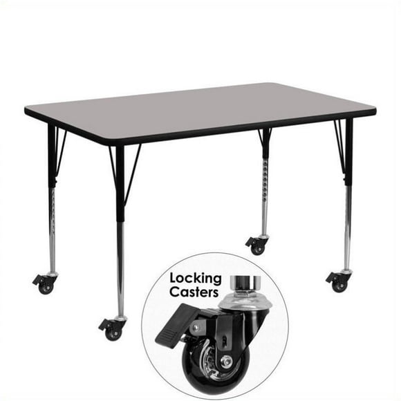 Bowery Hill 31" x 30" x 72" Mobile Activity Table in Gray