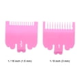 thumbnail image 1 of Juego de peines guía para cortar cabello de 1.5mm y 3mm, compatibles con máquinas WAHL, en color rosa, duraderos y fáciles de usar., 1 of 7