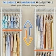 thumbnail image 3 of 88.2"W Clothes Rack Portable Closet Rack Loads 1200lbs Capacity Freestanding Wardrobe Closet with Adjustable Shelves, White, 3 of 8