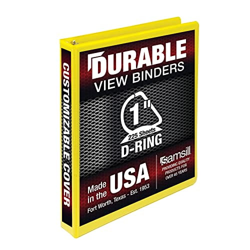 Samsill Durable 3 Ring Binder Made in The USA, 1Inch D Ring Binder