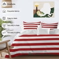 thumbnail image 3 of 3 Piece Red Stripes Duvet Cover Set Full Size, Microfiber Comforter/Quilt Cover with Corner Ties and 2 Pillowcases, Simple Red White Texture All Season Soft Bedding with Zipper Closure, 3 of 8