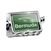 NEONBLOND Bead Green Road Sign Welcome To Bermuda Charm Fits All European Bracelets