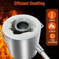 thumbnail image 4 of 12kg Stainless Steel Propane Melting Furnace Kit with Crucible and Tongs Complete Home Foundry Set for Scrap Metal Recycling Gold, Silver, Copper, and Aluminum Smelting and Refining, 4 of 7