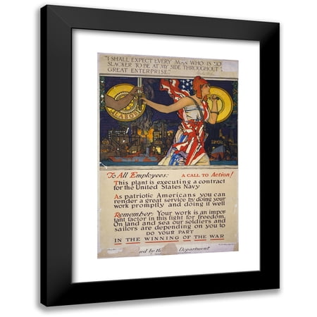 Herbert Paus 11x14 Black Modern Framed Museum Art Print Titled - To All Employees; a Call to Action! (1917)