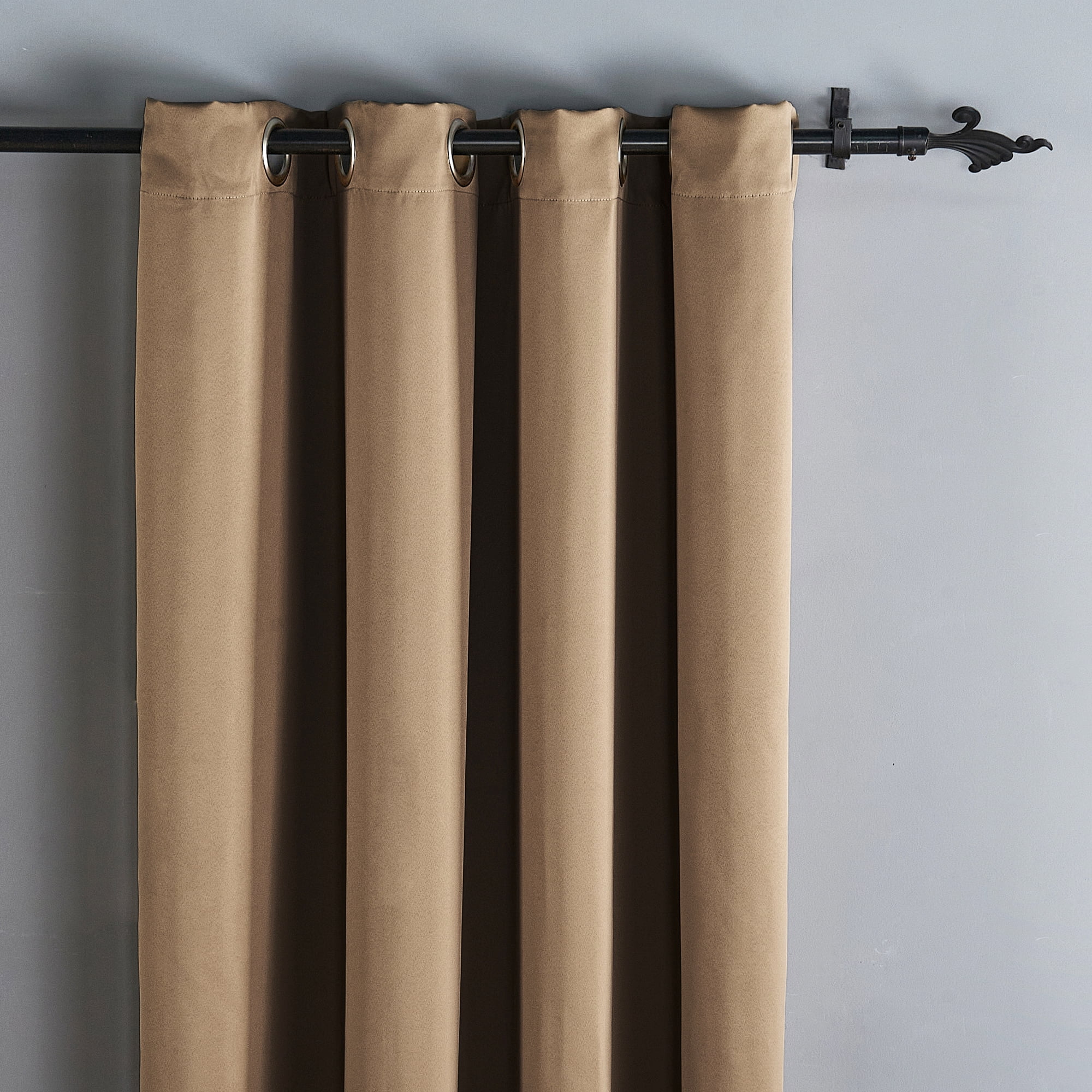 Home Soft Things Solid Blackout Curtains/Drapes Thermal Insulated Grommet Darkening Curtains, 2 Curtains and 2 Tiebacks Set - Amphora - 54 x 84 inches