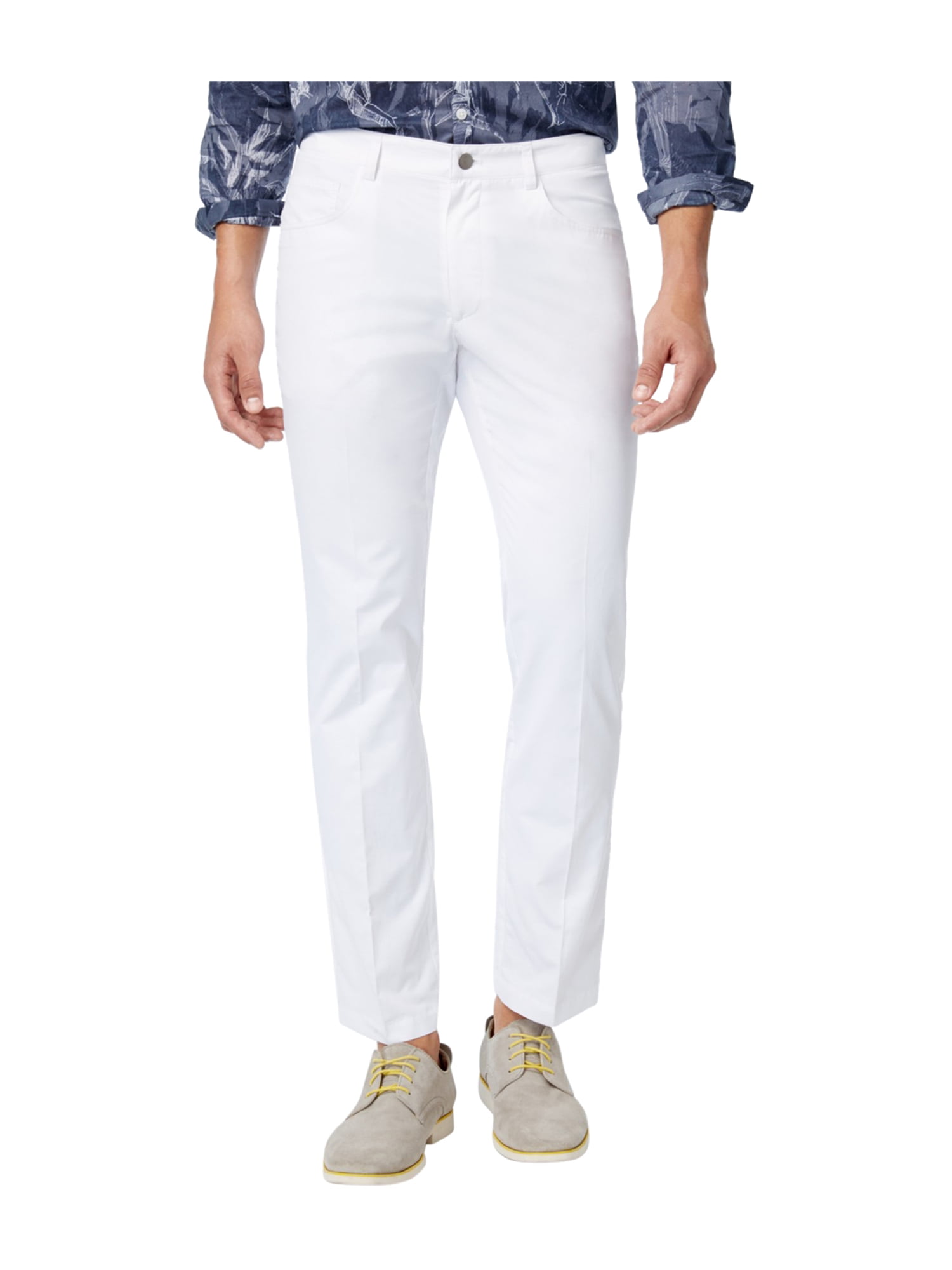 I-N-C Mens Slim Casual Trousers white 34x32 | Walmart Canada