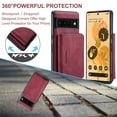 thumbnail image 7 of Nalacover Zipper Wallet Case for Google Pixel 7, Soft Silicone Shockproof PU Leather Detachable Card Slots Holder Cash Pocket Slim Cover with Kickstand Magnetic Lens Protective Case,Red, 7 of 7