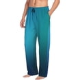 thumbnail image 6 of Fuzoiu Blue to turquoise Print Men's Pajama Pants,Lounge Pants for Men,Lounge PJ Bottoms,Sleepwear Pants with Drawstring Pockets-Small, 6 of 6