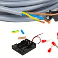 thumbnail image 2 of 5 portapilas AA con cables, caja de almacenamiento para coche de juguete, 3 ranuras, organizador de pilas de plástico negro, 2 of 8