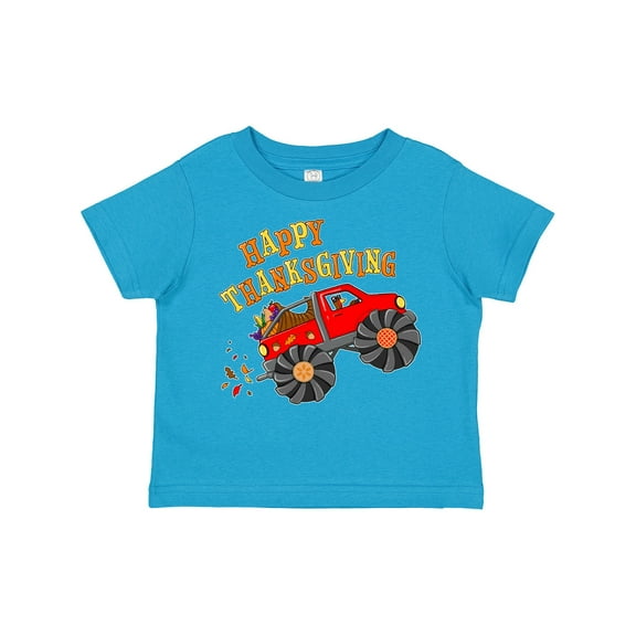 Inktastic Happy Thanksgiving Monster Truck with Turkey and Food Boys or Girls Toddler T-Shirt