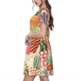 thumbnail image 2 of Lsque Succulent And Cactus Print Women's Casual Dress T-Shirt Summer Short Sleeve Scoop Neck Swing Dresses, 2 of 6