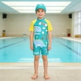 thumbnail image 2 of TBWNWG Boys Long Sleeve Thermal Dinosaur Rash Guard Swimwear With Sun For Kids, 2 of 4