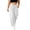 White, variant on SBYOJLPB Women's Plus Size Pants Solid Color Elastic Waist Drawstring Pants with Pocket