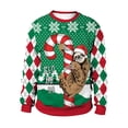 thumbnail image 1 of Faithtur Sweat-Shirt de Noël Unisexe Laid Hommes Femmes Impression Originale Reindeer Col Rond, 1 of 5