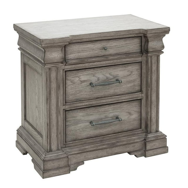 Madison Ridge 3 Drawer Wood Nightstand in Heritage Taupe by Pulaski Furniture