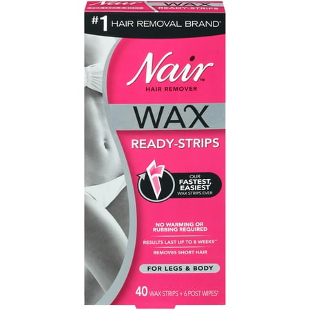 Nair Hair Remover Wax Ready- Strips for Legs & Body, 40 (Best Way To Strip Hair Colour)