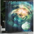thumbnail image 4 of Ambesonne Space Shower Curtain, Spiral Galaxy and Planets, 69"Wx84"L, Teal Blue Yellow, 4 of 5