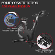 Indoor Cycling Exercise Bike with Pad Holder , Magnetic Stationary Cycling Equipment for Home, 298lbs Capacity