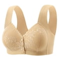 thumbnail image 2 of Purcolt Women's Floral Lace Front Closure Bra Wirefree Post-Surgery Bra Full Coverage Everyday Bra Comfortable Snap Closing Bras, 36-46BC, 2 of 9