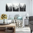 thumbnail image 3 of Hieng Wall Decorations For Living Room Canvas Wall Art For Bedroom Office Wall Decor Misty Forests Trees Wall Paintings Landscape Pictures Artwork Modern Posters Room Home Decor(only canvas), 3 of 6