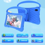 Android 12 Kids Tablet 7 inch Tablet for Kids, WiFi Tablets with Case, 4GB RAM+32GB ROM Educational Games Parent