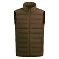 thumbnail image 5 of Men Outerwear Lightweight Water-Resistant Finish Sleeveless Puffer Vest Jacket, Brown, XL, 5 of 7