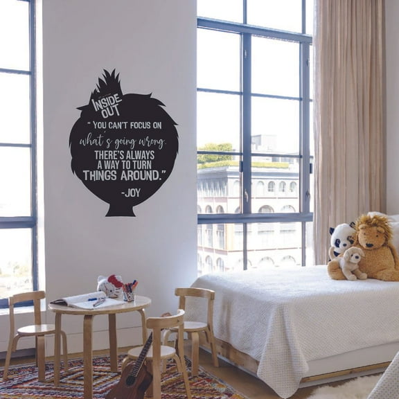 Disney Inside Out Joy's Quote You Cant Focus On Whats Going Wrong There's Always A Way To turn Things Around Decor Vinyl Wall Decal Wall Art Bedroom Nursery Play Room Wall Decoration Size (40x40 inch)