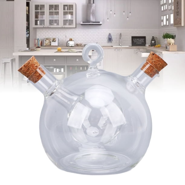 Aceite De Vidrio Y Botella De Vinagre Cruet, 2 En 1 Fondo Húmedo, Cocina 2 En 1 Aceite De Vidrio Y Dispensador De Vinagre, Contenedor De Dispensación De Aceite De Doble Vidrio