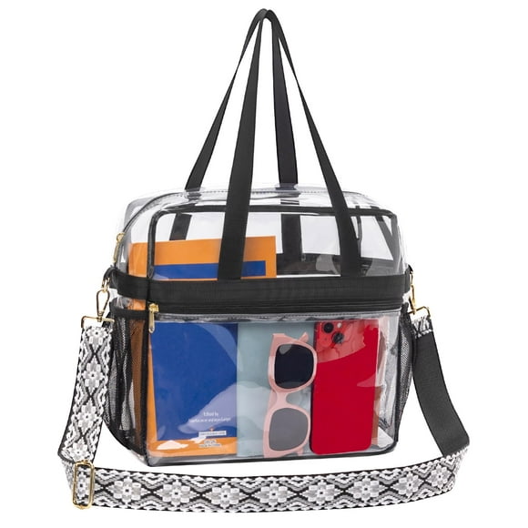 Bolsa transparente Paxiland para eventos en estadios, 30 x 15 x 30 cm, color blanco