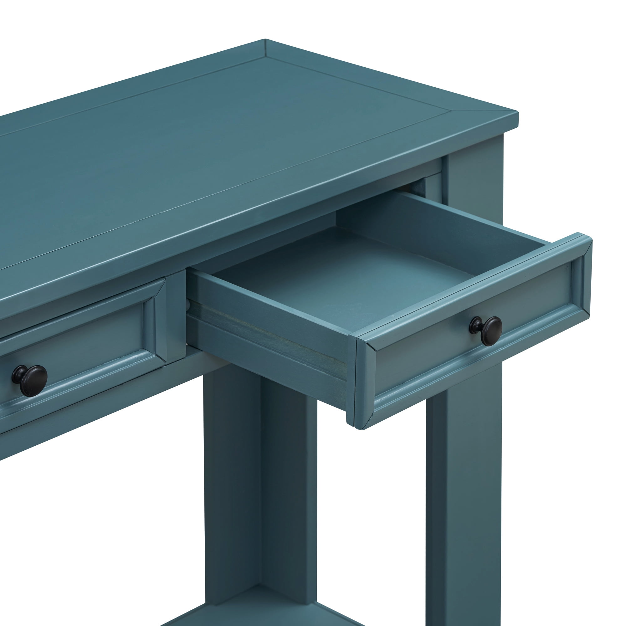 Euroco Wood Rustic Chic Console Table, Dark Blue
