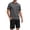 DarkGrey, variant on Men Pajamas Set Crewneck 2 Piece Set Short Sleeve Shirt with Color Block Pocket and Soft Shorts Loungewear