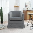 thumbnail image 2 of 27.36" Modern Swivel Chairs With Elastic Sponge Backrest Seat Cushion Solid Wood Frame Upholstery Sofa Chairs For Bedroom Living Room, 2 of 9